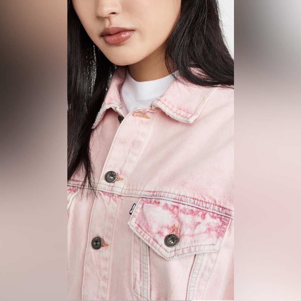 👸🏻 HOST PICK 👸🏻Levi’s Cinch Trucker Dress Pink, size Small - Picture 3 of 5
